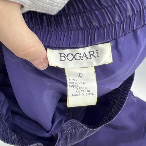 Vintage Silk Windbreaker Pants Women Large Eggplant Purple 90s Jogger Zip Ankle - Picture 7 of 11